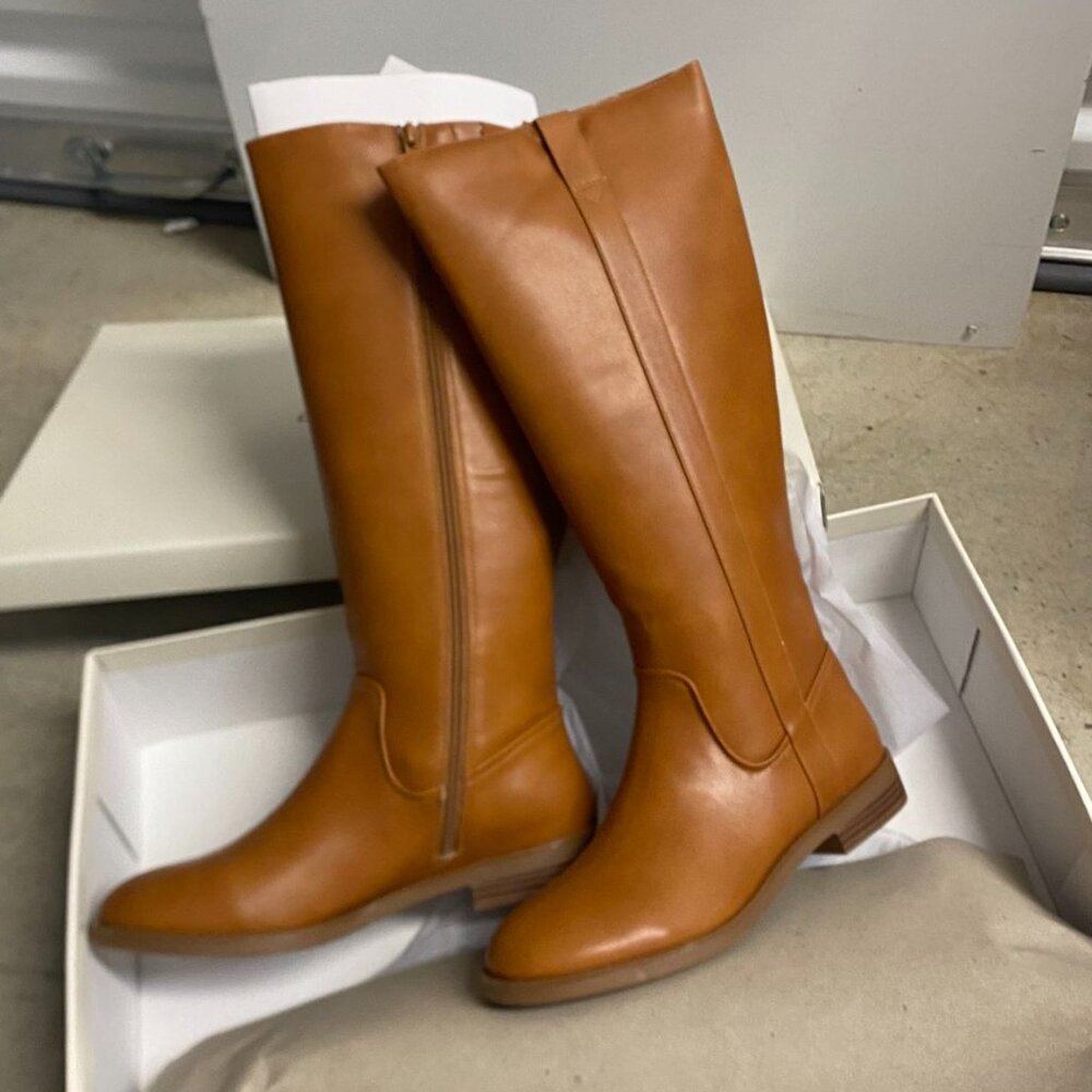 [NEW IN BOX] Style & Co Josephine Riding Boots. Brown (Cognac Smooth). 8.5